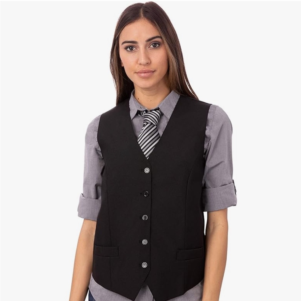 Uniform womans black vest, catering, bartender
